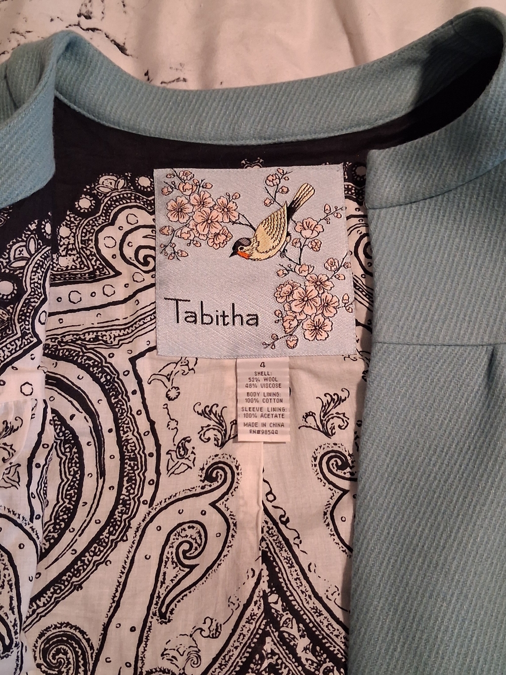 Anthroplogie Tabitha wool Peplum Blazer In Sea Foam - Picture 3 of 6